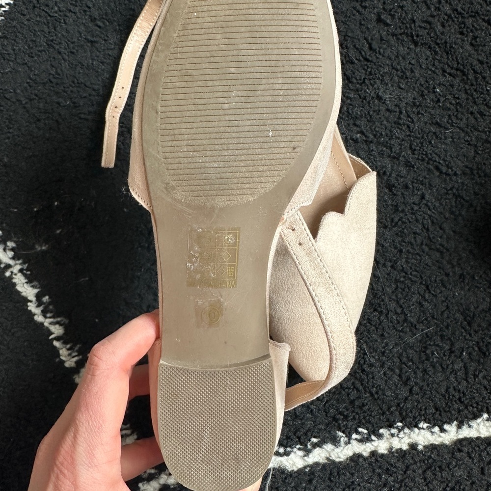 Journee Collection Nude Lana Buckle Pointed Toe Ballet Flats Ankle Strap - Picture 8 of 8